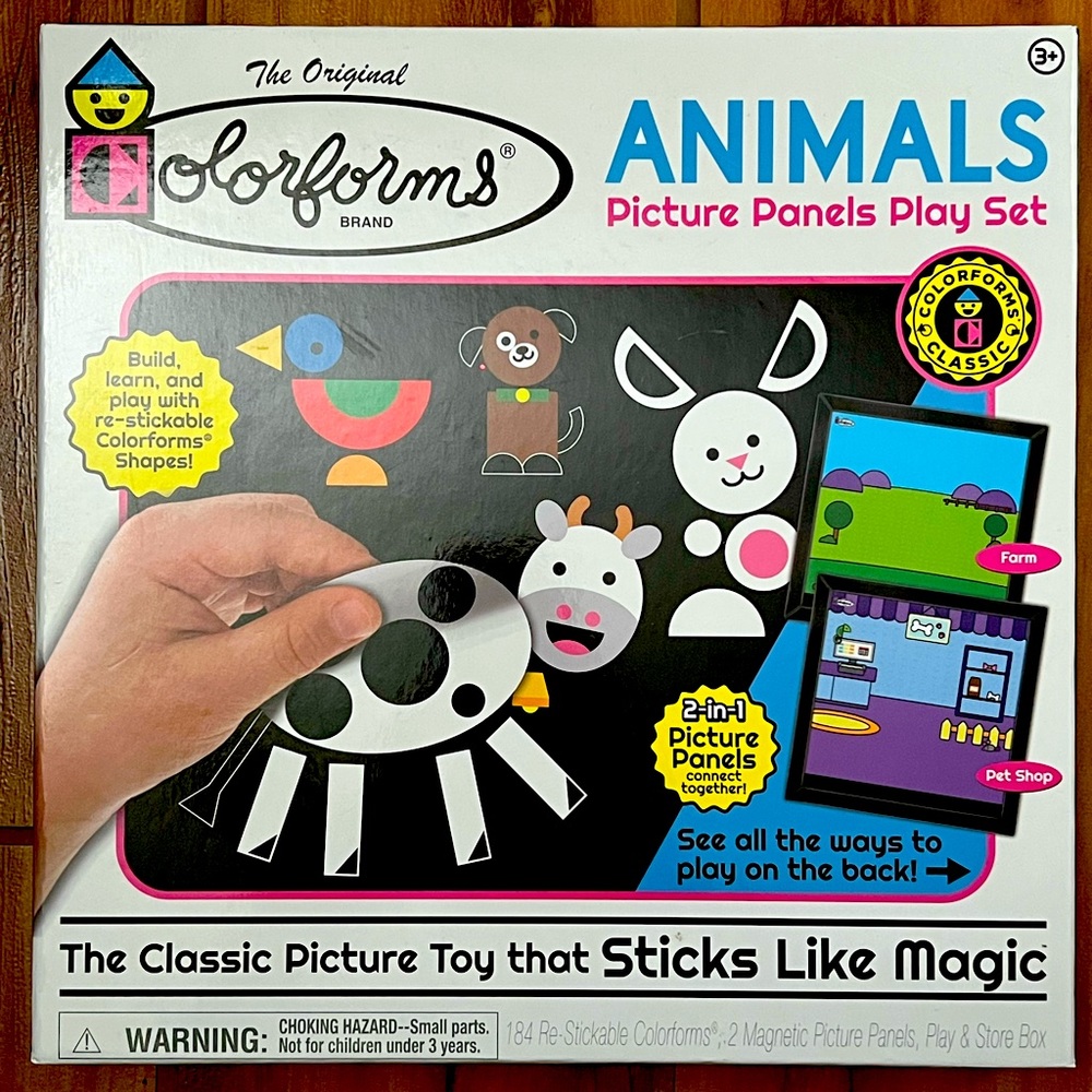 SOLD - Classic Colorforms Animals Picture Playset - Re-stickable for Travel